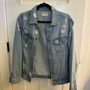 Blank Paige. Blue Ripped Denim Jacket